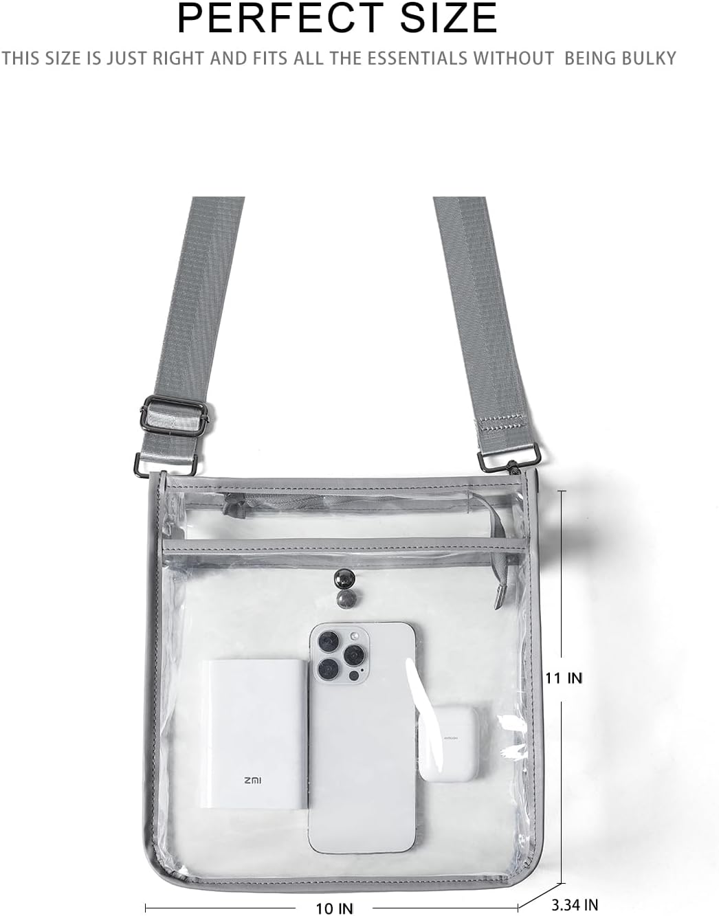 Bluome Clear Bag for Stadium Events 12 x6 x12, Clear Crossbody Purses for Women Concerts Stadium Approved Work Beach